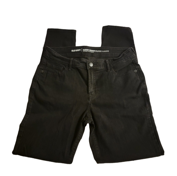 ✨️2/$20 Old Navy Mid-Rise Super Skinny Black Jeans Size 8 Regular - Picture 2 of 5